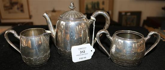 3 piece silver tea set